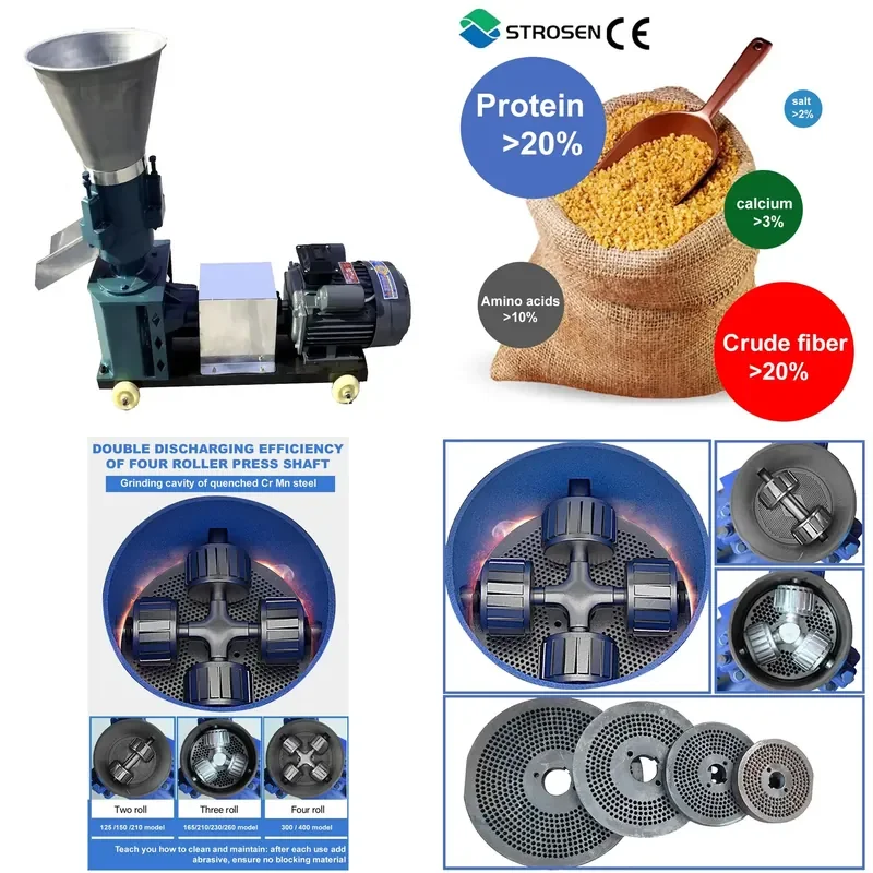 for Miniature Animal Chicken Feed Pellet Machine Milling Fish Cow Pig Poultry Processing Diesel Engine