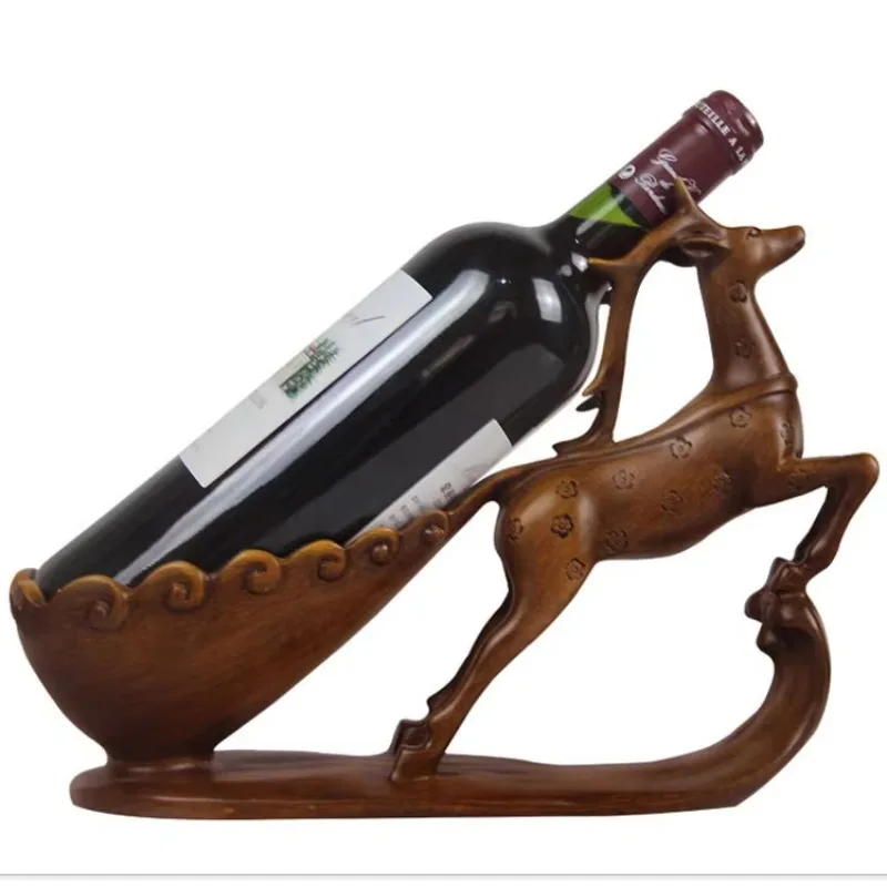 Deer Design Single Bottle Wine Holder Home Metal Wall Mounted Wine bottle Rack with Holder