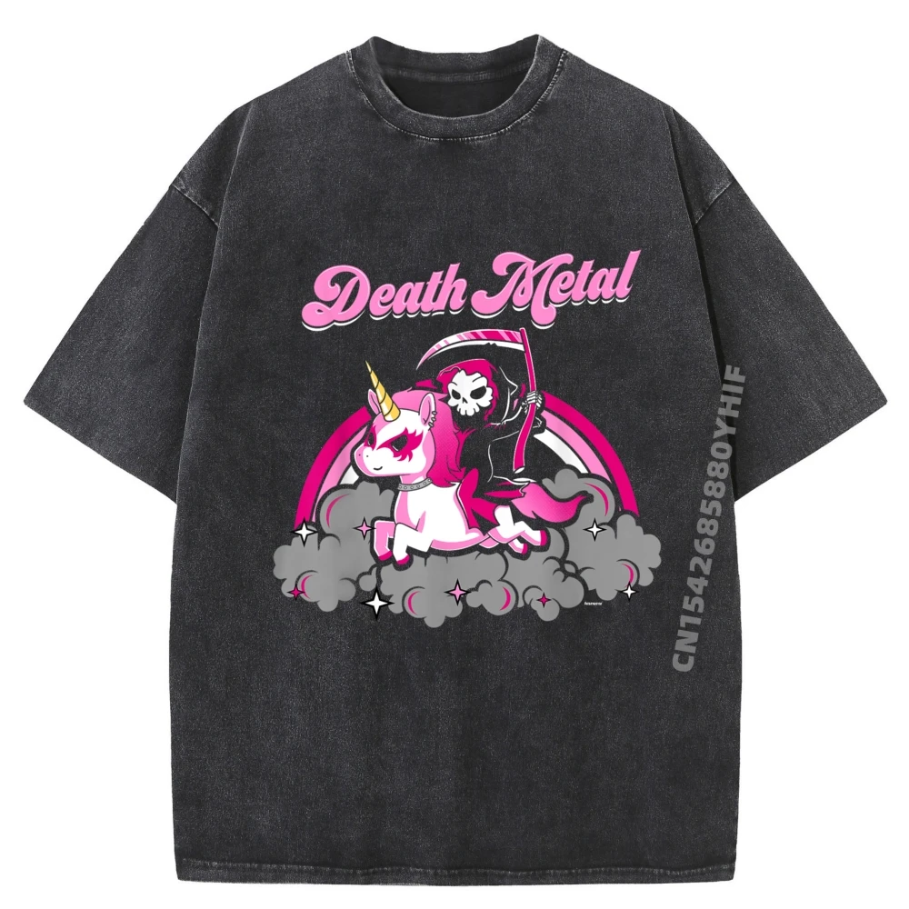 

Slogan Men T-shirt Hip Hop Streetwear Unicorn Rocker Go To Hell Comfortable Youth Tees Gift Idea Classic Washed Shirt