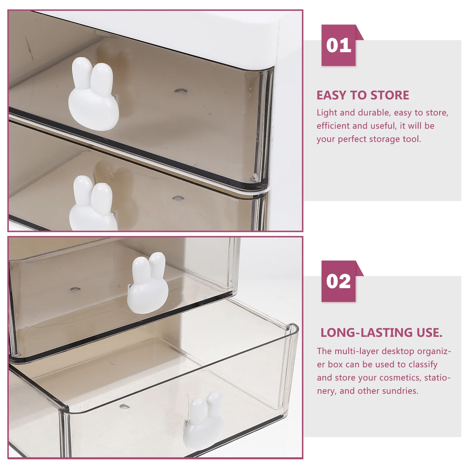 

Multi-Functional Desktop Organizer Drawer Style Plastic Desk Holder For Stationery Cosmetics Office Supplies Large Capacity