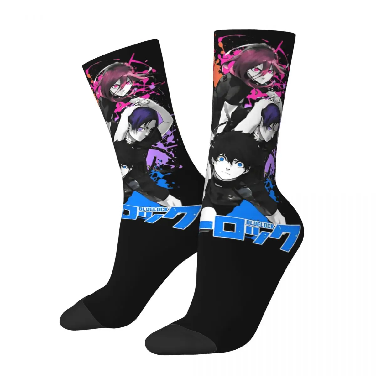 Blue Lock Anime Fans Soccer Cartoon Socks Accessories For Men Women Middle Tube Socks Cute Birthday Present