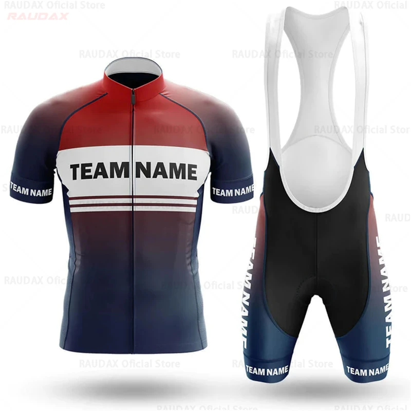 Cycling Team Customized Cycling Jersey Set Breathable Men\'s Short Sleeve Cycling Clothing Summer MTB Anti-UV Bicycle Jersey