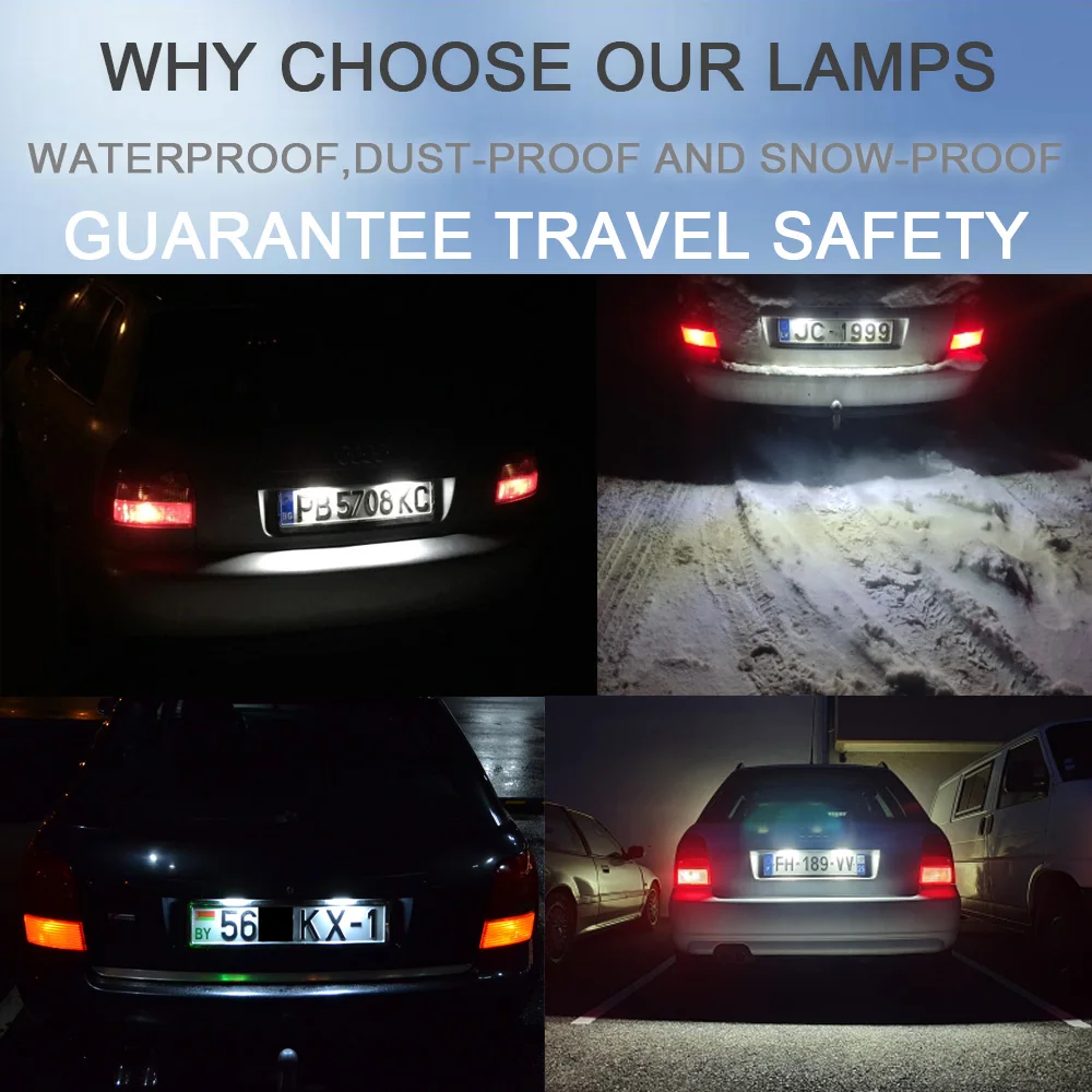 2x Canbus Led أضواء لوحة رقم الترخيص الخلفي لأودي A3 S3 8L LCI تجميل 2000-2003 A4 S4 B5 LCI تجميل 1999-2001 #2