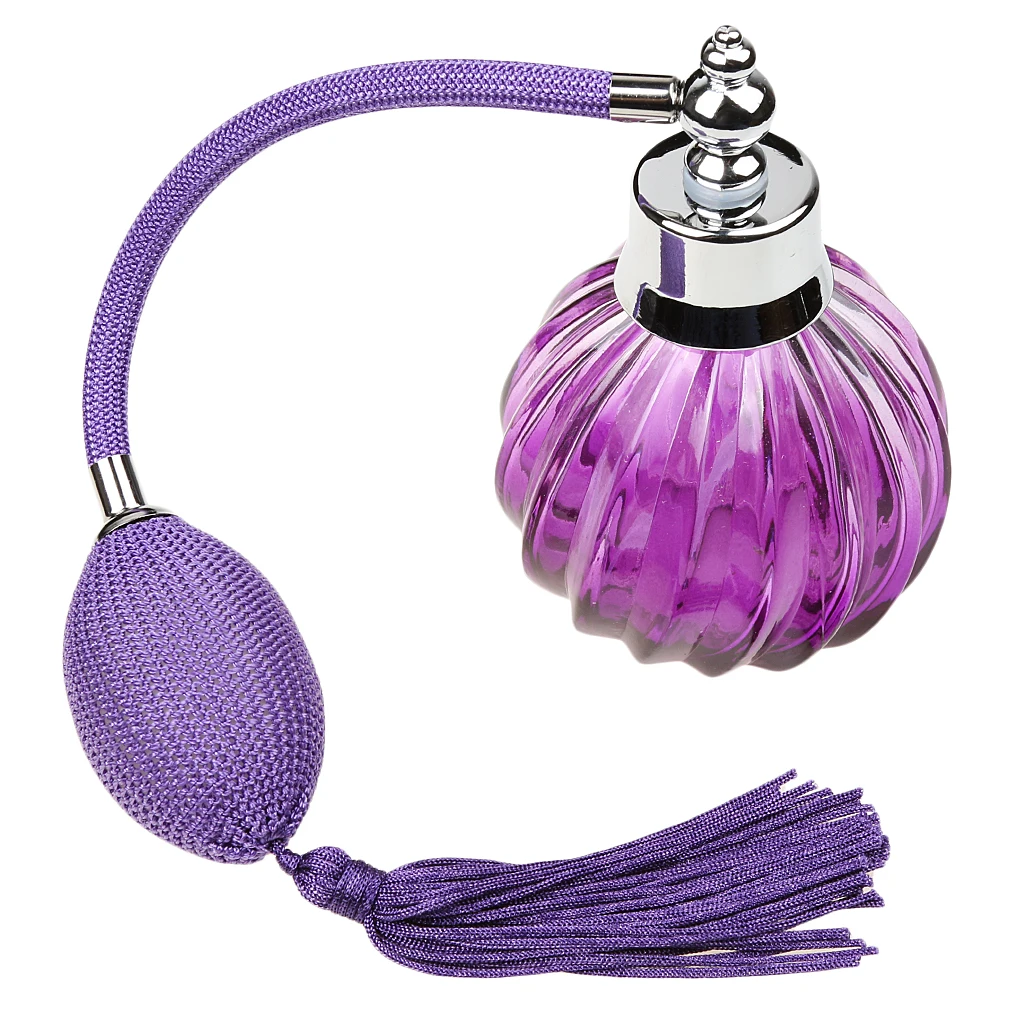 100ml Vintage Stylish Refillable  Empty Glass Perfume Pump Sprayer Bottle Scent with Atomizer Tassels For Elegance Collectible