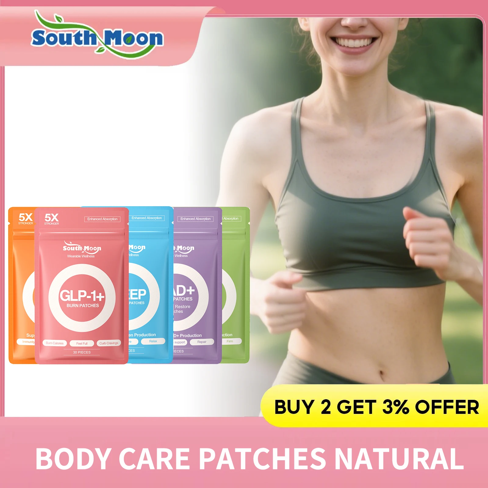 Body Care Patch Glp -1 Weight Loss Pads Appetite Suppressant Sleep Aid Insomnia Treatment Sticker Boost Immunity Nad+ Patches