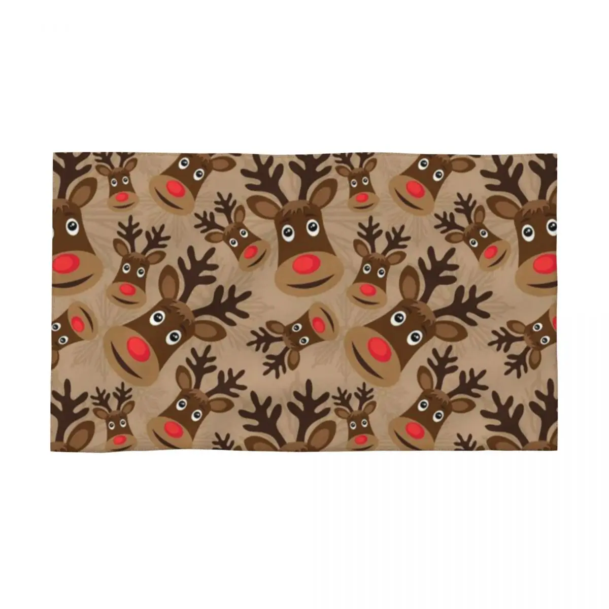 Kawaii Rudolph Face Towel Custom Christmas Reindeer Cosplay Super Soft Cotton Shower Towels