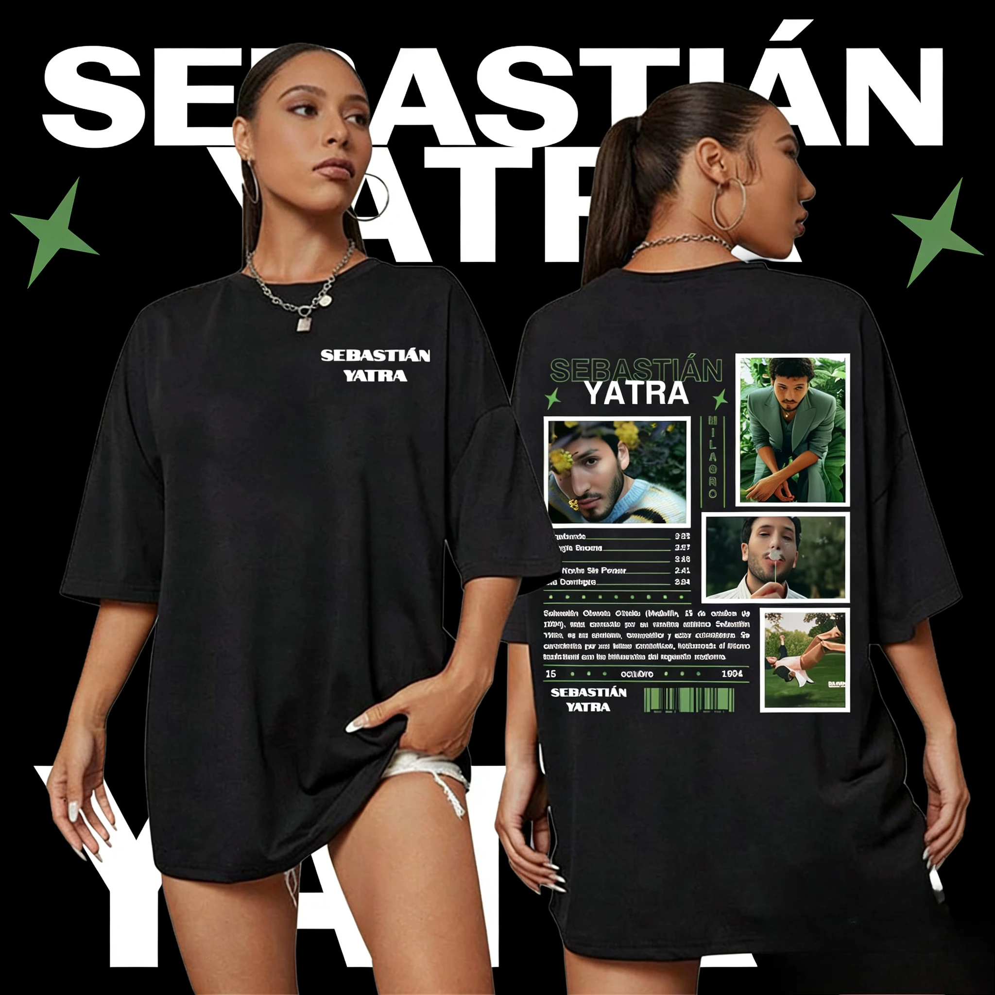 

Singer SEBASTIAN YATRA Milagro 2025 Merch T-shirt Men's and Women's Hip-hop Aesthetics 2025-26 Summer Pure Cotton 100% T-shirt