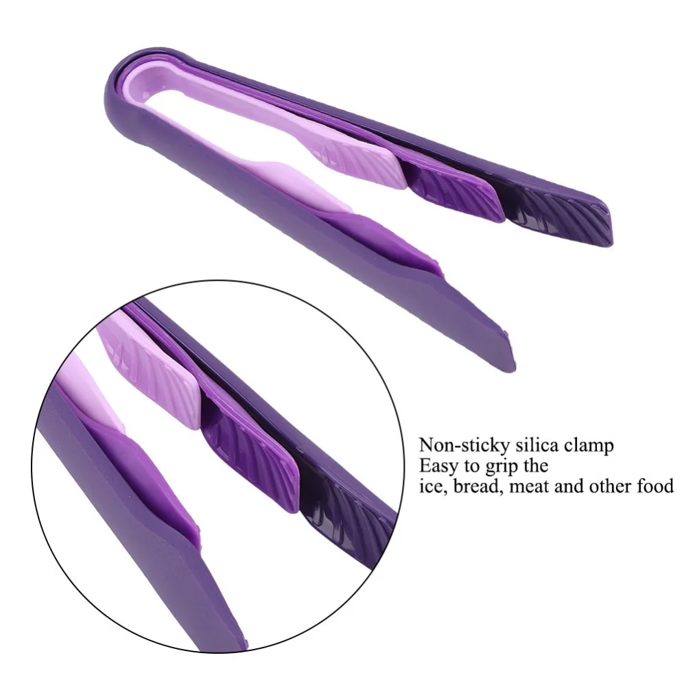 6PCS New PP Food Tongs Assorted Size Non Slip Toaster Tongs Heat Resistant Serving Tongs Baking