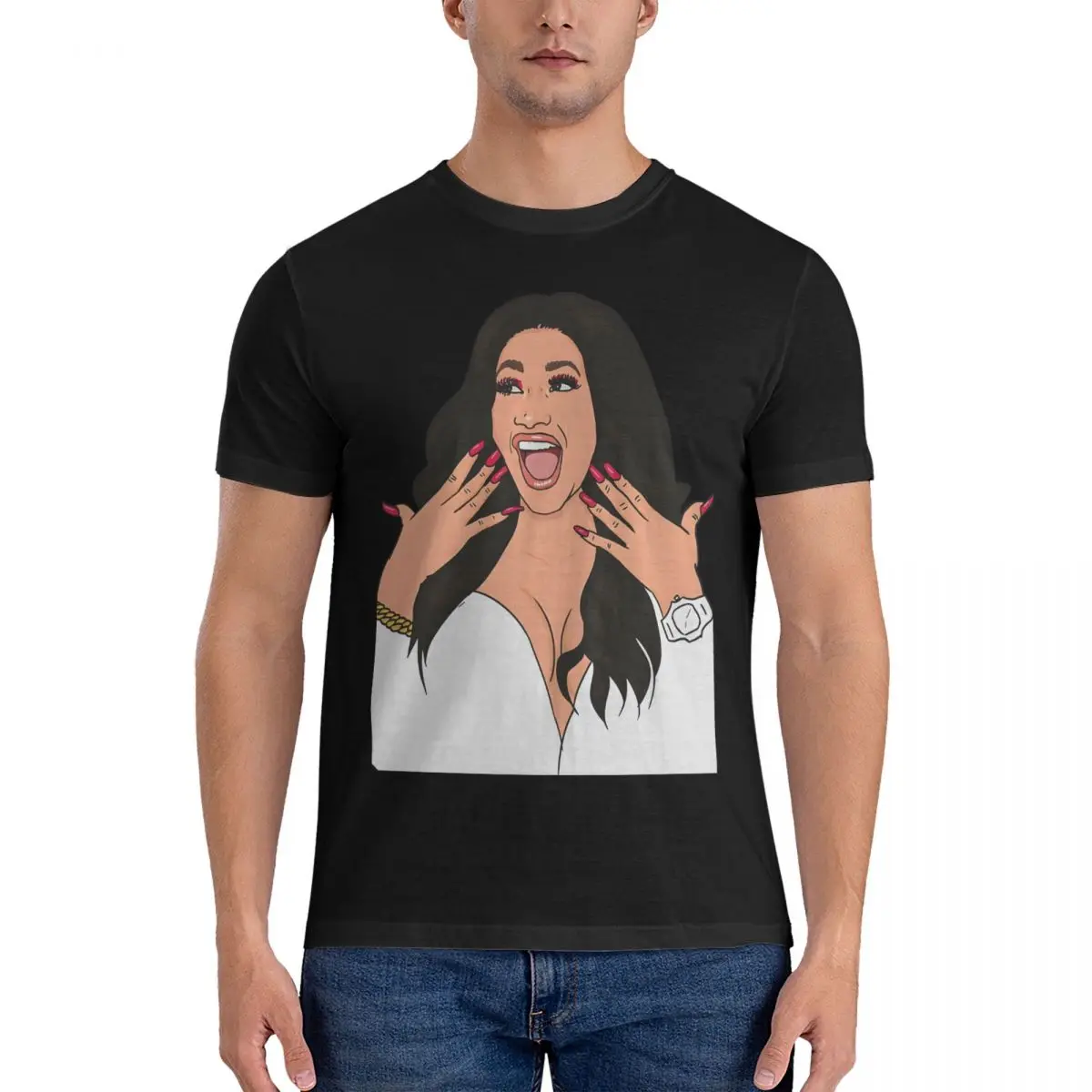 Men Confident T Shirt Cardi B 100% Cotton Clothing Funny Short Sleeve O Neck Tee Shirt Summer T-Shirts