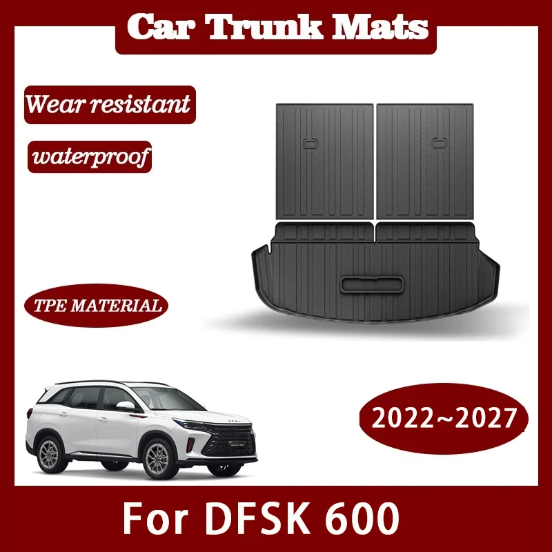 Car Trunk Mat For DFSK 600 New Fengon 580 Cirelli 4 2022-2027 6/7seat TPE Rug Storage Pad Back Cargo Back Seat Cover Accessories