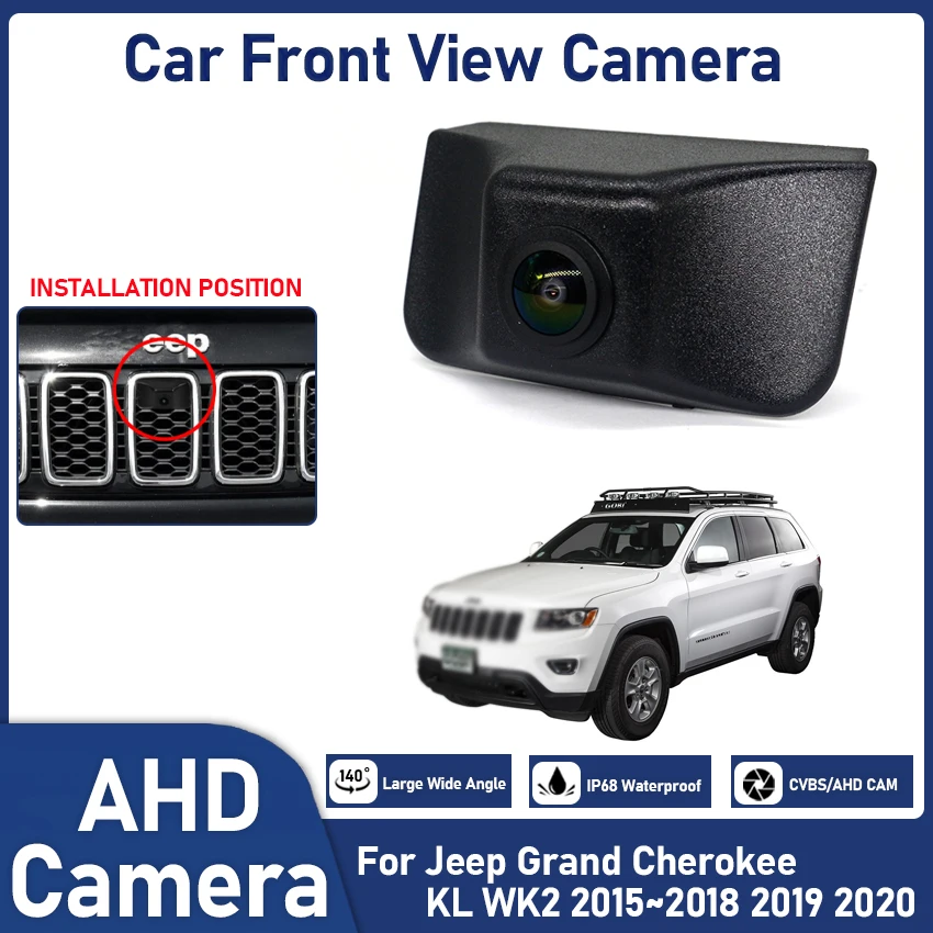 HD CCD 1080P 140° Night Vision Vehicle Front View Camera For Jeep Grand Cherokee KL WK2 2015 2016 2017 2018 2019 2020 Car