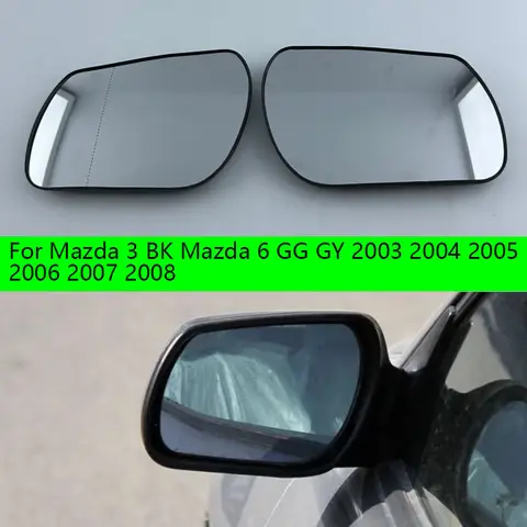Auto Left Right Side Replace Heated Rearview  Mirror Glass For Mazda 3 BK Mazda 6 GG GY 2003 2004 2005 2006 2007 2008