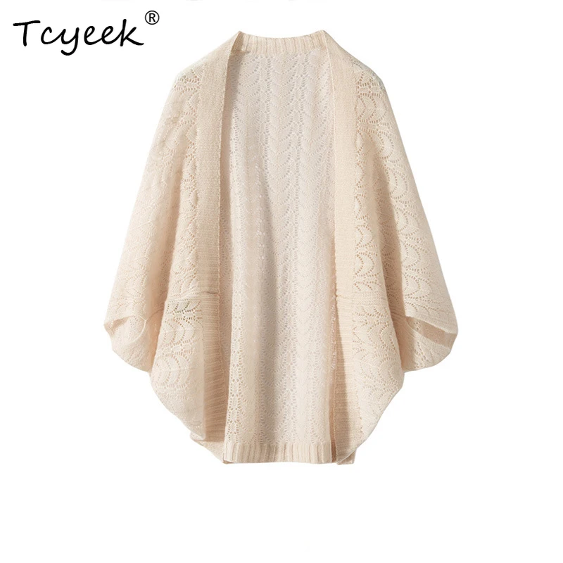 

Tcyeek, 100%Pure Cashmere Elegant Shawls, Women Hollow Out Solid, Soft Fashion Warm Scarf, 2024 Autumn Winter Gift A48763QC