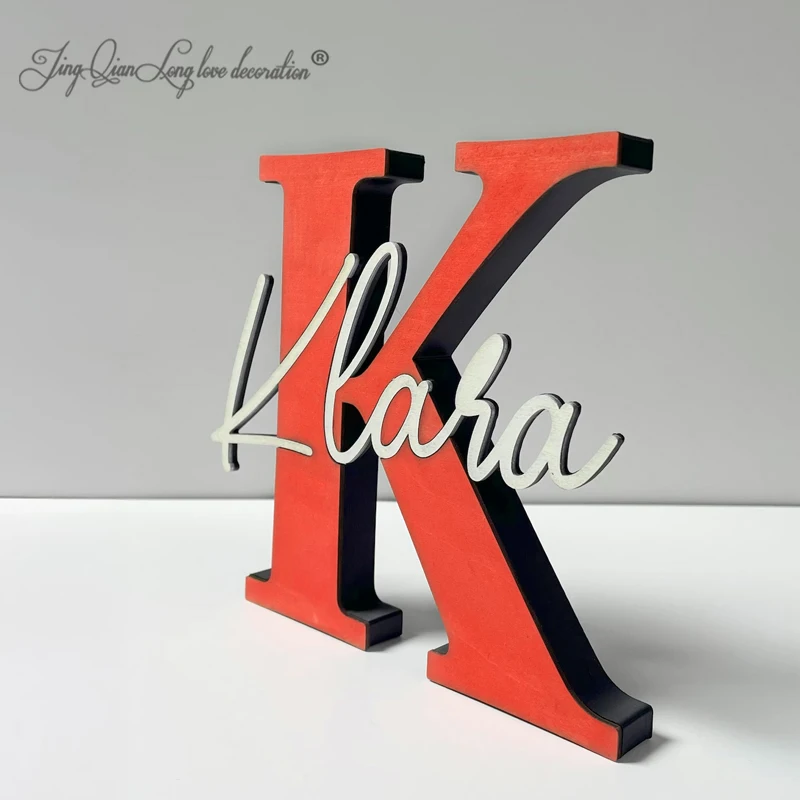 custom Any name and letter - Personalised Painted Wooden Letter with Name - Plaque Sign Tag