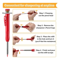 ABGH-Mechanical Pencil Set With 4 Mechanical Carpenter Pencils With 24 Refills, For Carpenters, Long Heads Deep Hole Marker