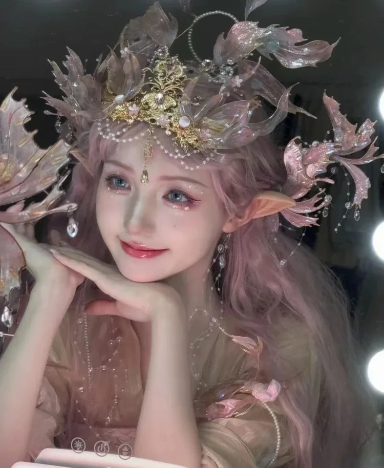 Handmade Mermaid Princess Hairband Sets Madonna Halo Crown Adjustable Ornaments Headdress