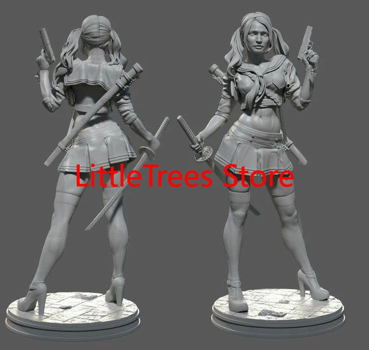 1/24 75mm  Resin Model Kits Beautiful Girl Agent  Figurine Unpainted No Color RW-485