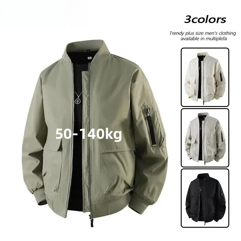 

Spring and Autumn Regular Style Men's Plus Size Jacket Fashion Workwear Zipper Coat