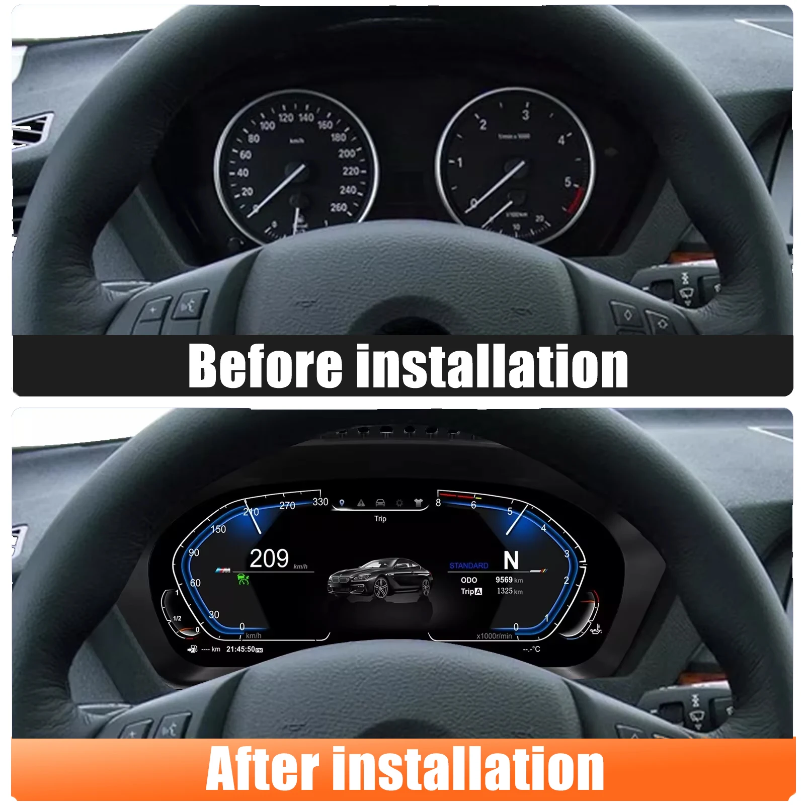 

Цифровая приборная панель для BMW X5 E70 X6 E71 (2006-2013) CCC CIC, спидометр 12,3 дюйма, HD-экран 1920*720/2S, быстрая загрузка/Plug&Play