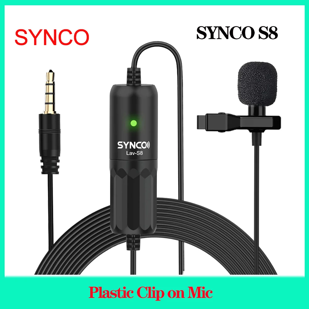 Искусственный Профессиональный петличный микрофон SYNCO с пластиковым зажимом, микрофон для домашней студии, микрофон для ПК, микрофоны для видеосъемки