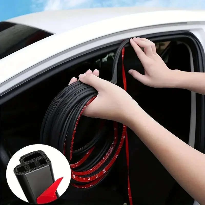 Car Door Seal Strip Rubber Double Layer Sealing Protector Soundproof Waterproof Weather Strips for Car Door Hood Trunk