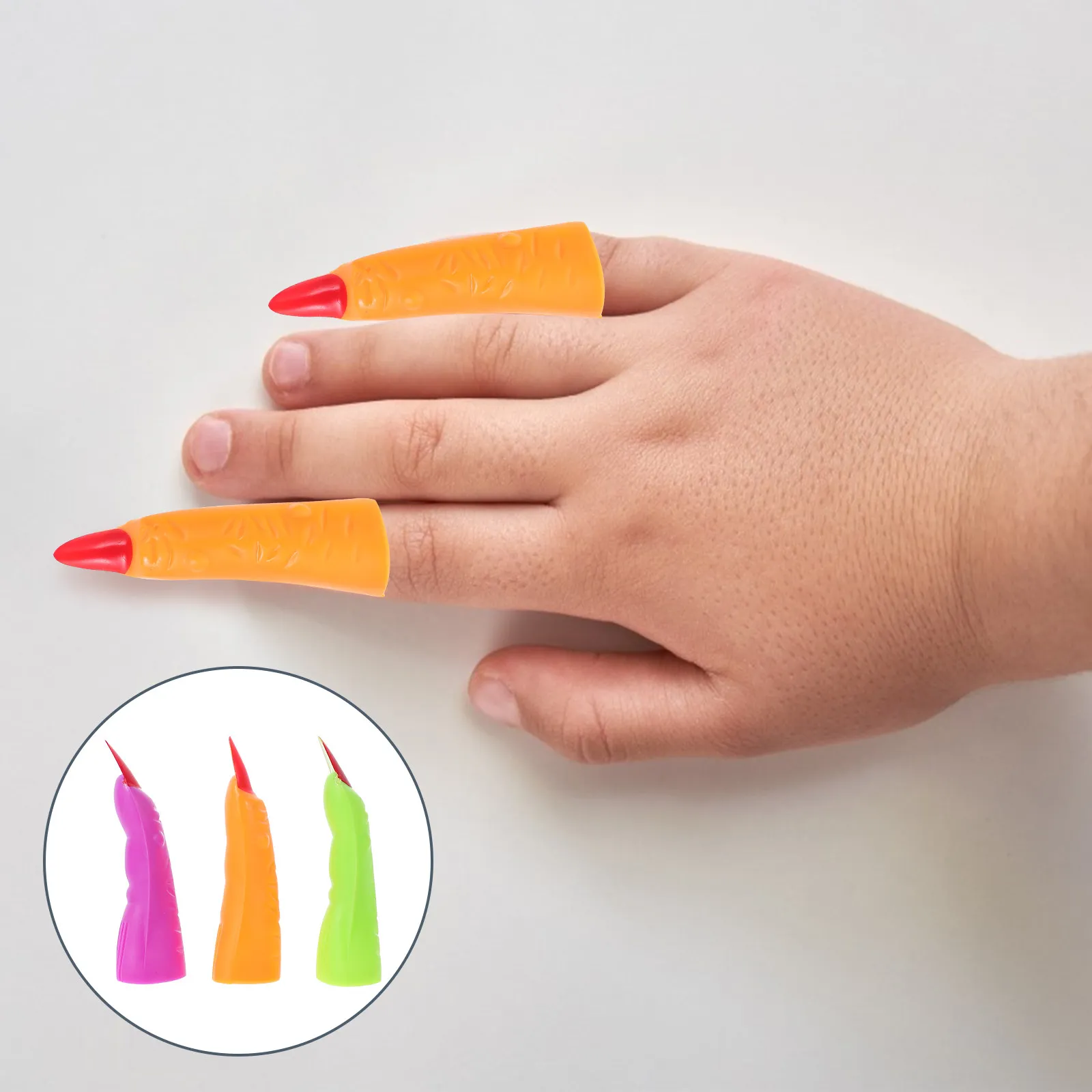 

20 шт. накладных ногтей для пальцев, страшные аксессуары для розыгрышей на Хэллоуин, реквизит для вечеринок и косплея, декоративные накладки на пальцы, игрушка-розыгрыш