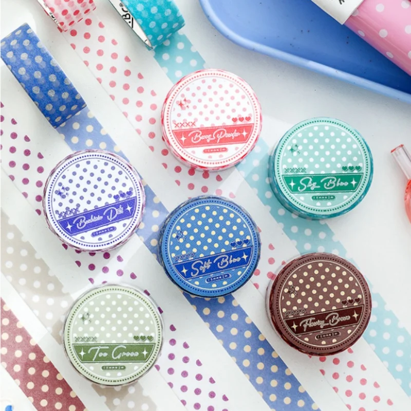36pcs/lot Kawaii Polka Dot Tape Creative Scrapbooking Diary Adhesive Masking Tape Stationery Gift