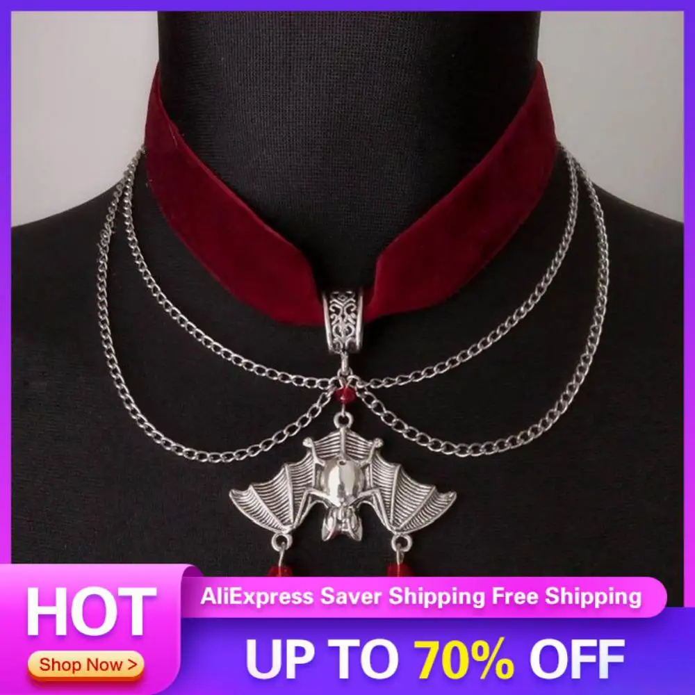 Velvet Lock Collar Durable And Long-lasting Charming Cute Witch Choker Necklace Necklace Gothic Bat Necklace Highly Sought-after