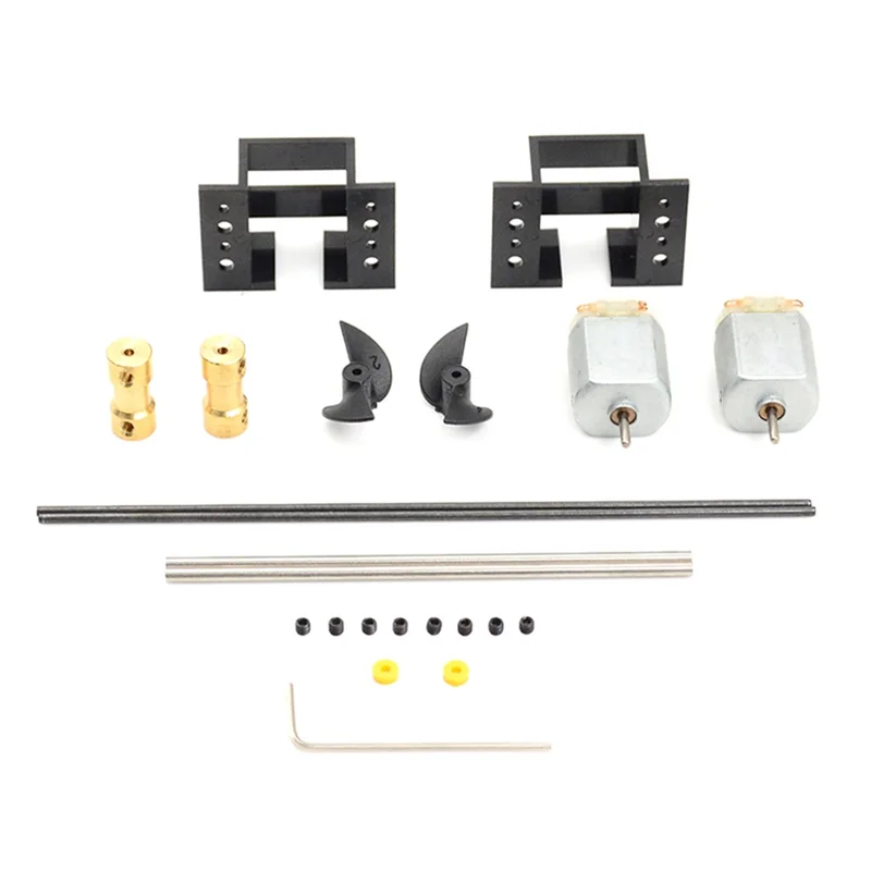 ABZV-Motors RC Boat Parts Drive Set 130 Kit Includes Motor+Motor Seat+Copper Coupling+15CM Shaft+Propellers