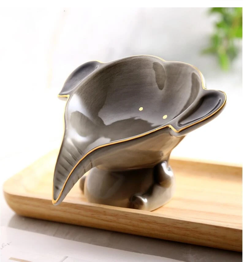 Ceramic soap rack portable drain box small elephant bathroom dish light luxury kitchen holders