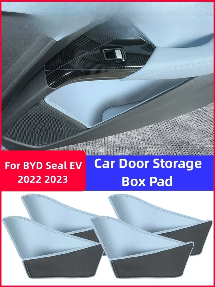 

For BYD Seal EV Car Door Storage Box Leather Anti-Scratch Interior Door Armrest Organizer Tray Car Styling Accessories