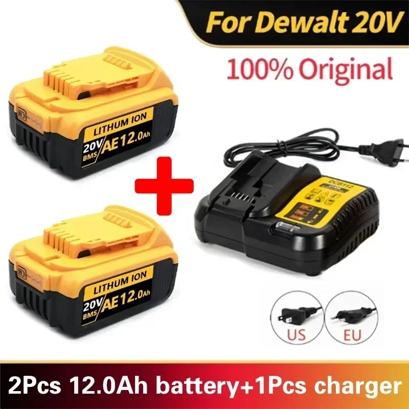 12000mAh DCB200 20V Battery Compatible with dewalt power Tools 18V rechargeable electric tool Lithium batteries 20V 18Volt