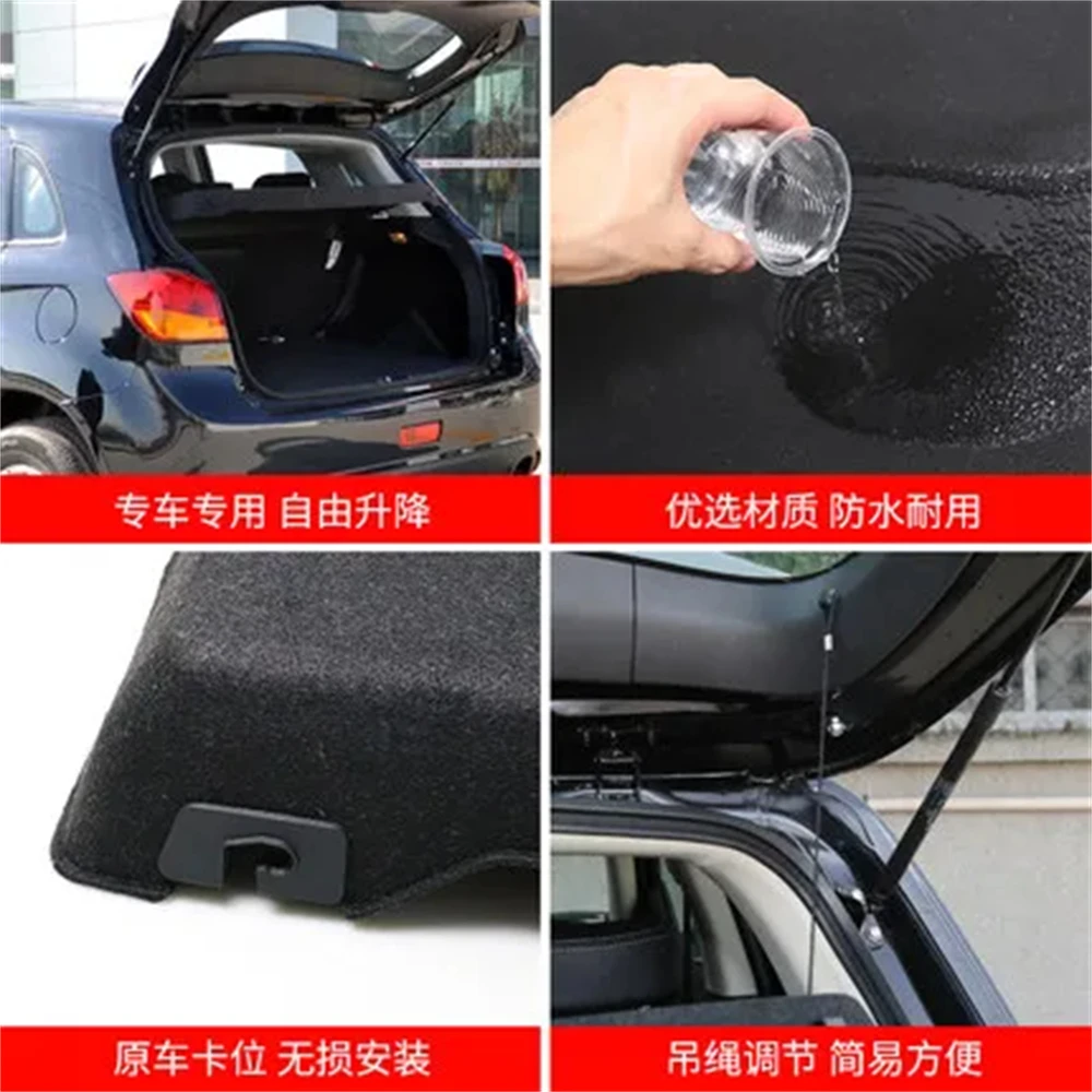 For Mitsubishi ASX 2010-21 Car Rear Trunk Cargo Cover Retractable Waterproof Roller blind Security Shield Luggage