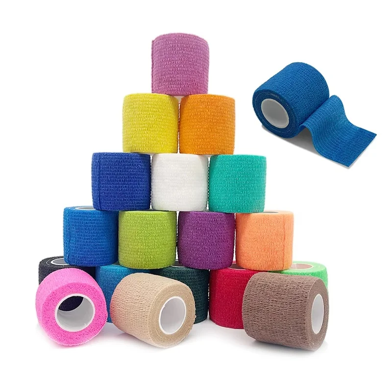 1 Roll Elastic Self-Adhesive Athletic Tape Medical Bandage 2.5/5/10cm Non-Woven Gauze For Sports Foot Support Joint Protection