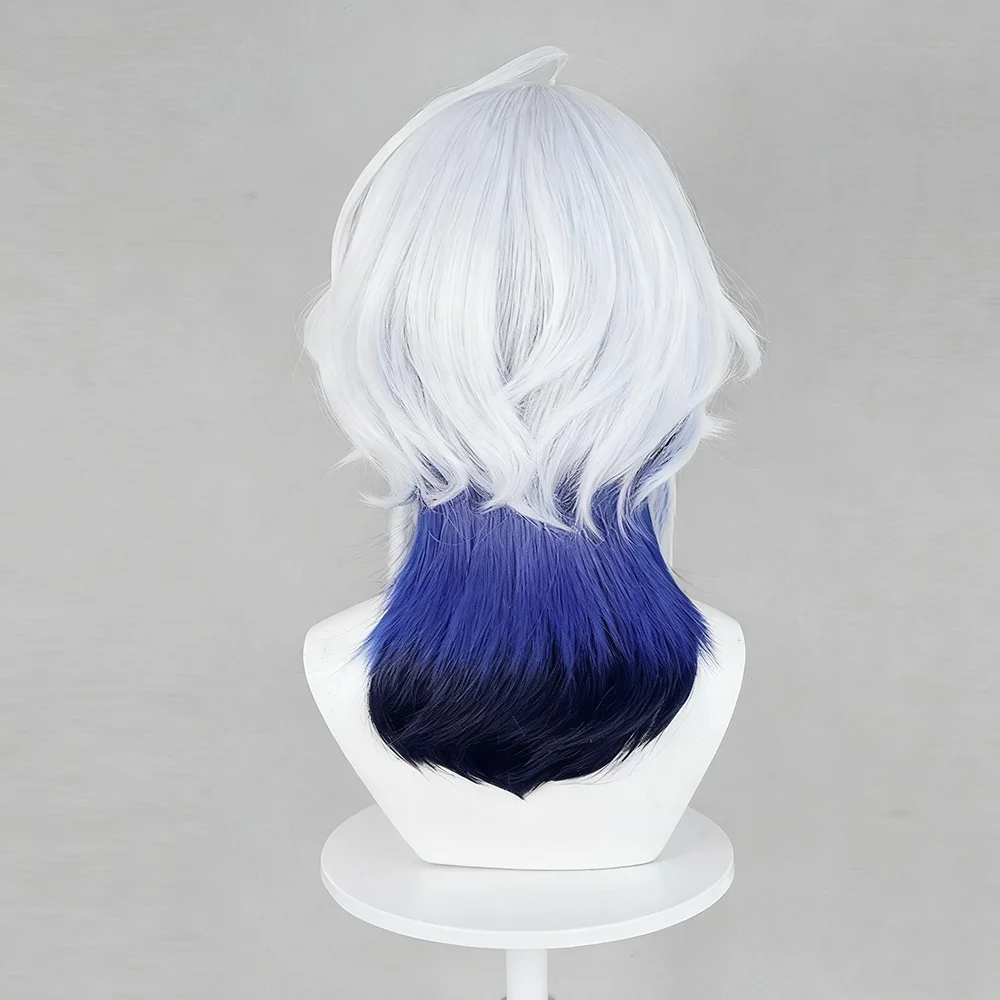 Jeu Wuthering Waves GALBRENR Cosplay perruque femmes blanc bleu dégradé cheveux résistant à la chaleur synthétique perruque Halloween accessoire