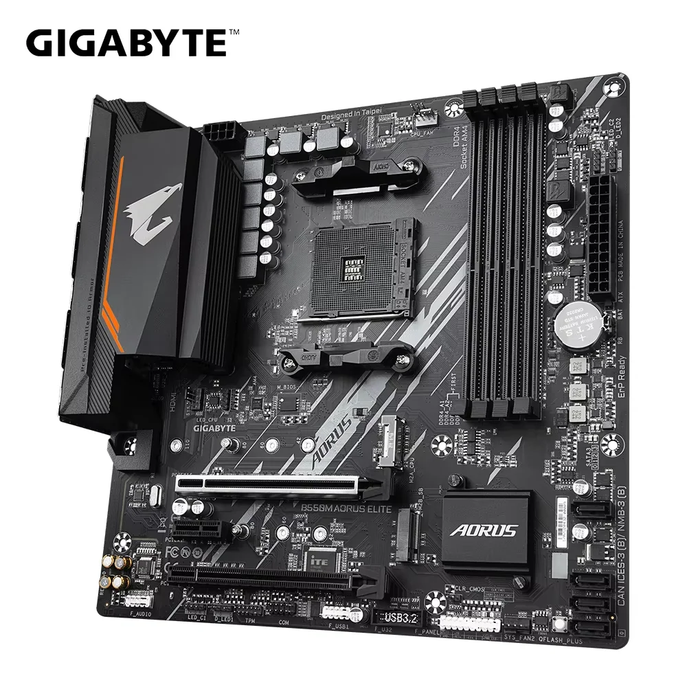 GIGABYTE B550M AORUS ELITE Micro-ATX DDR4 AMD Motherboard B550 128 GB PCI - E 4.0 AM4 USB3.2 Double channel  placa mae