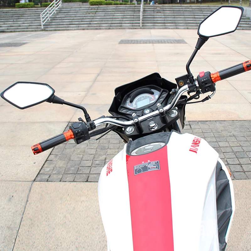 EAFC 2Pcs/Pair Motorcycle Rearview Mirror Scooter E-Bike Rear View Mirrors Back Side Convex Mirror 8mm 10mm Mirror Rear View