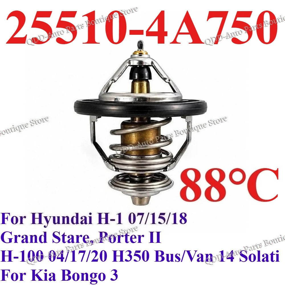 88℃ 25510-4A750 255104A750 For Hyundai H-1 07 15 18 Grand Starex Porter H-100 H350 Solati Kia Bongo 3 Thermostat Cooling Systems