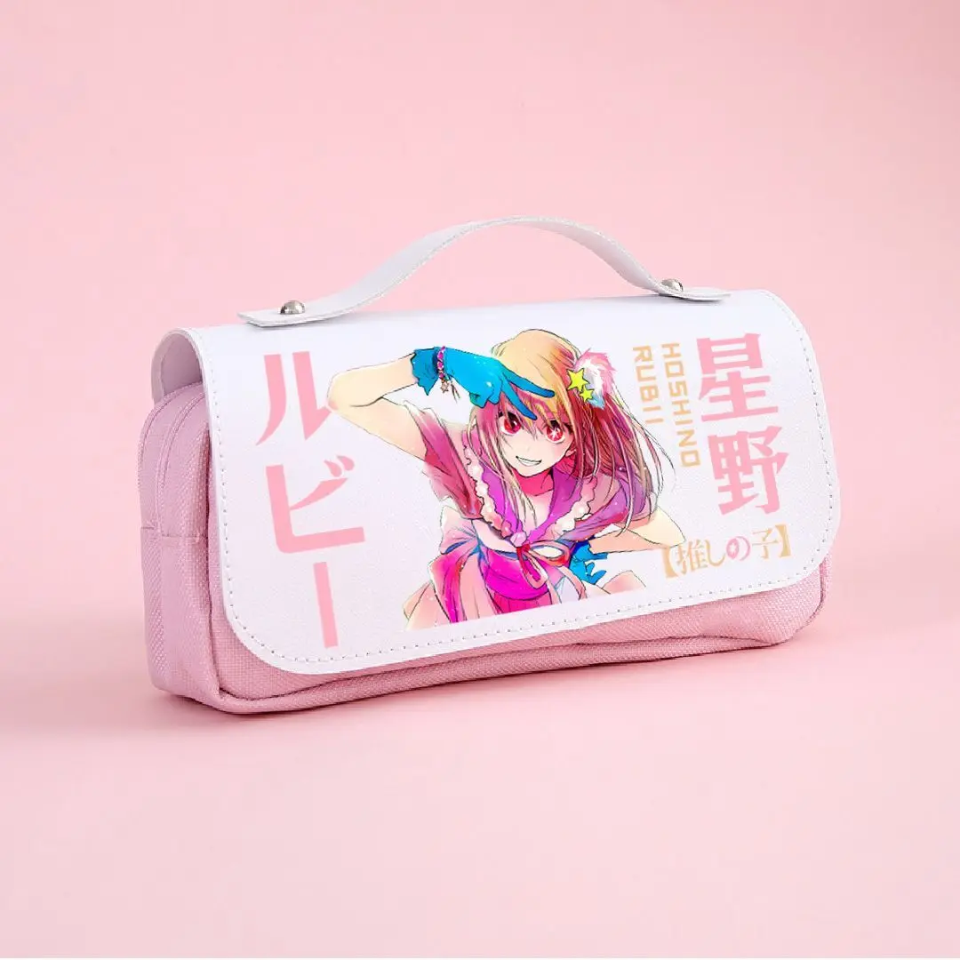 Oshi No Ko Anime Fashion Messenger Pencil Case Large-Capacity Storage Bag Stationery Box Lolita Gift