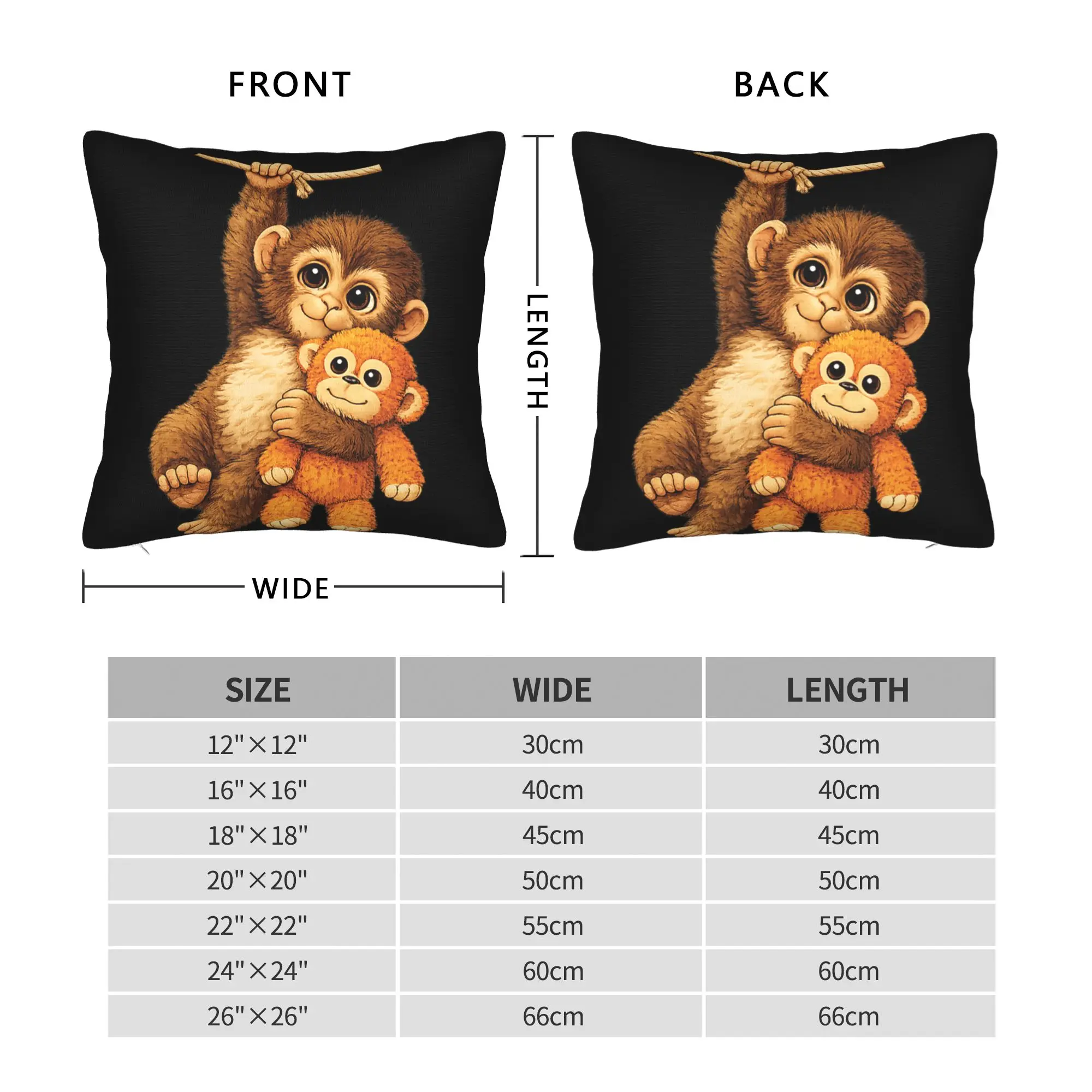 Pillow Cover Cute Monkey Punch Stuffed Buddy Plush Hugging Monkey Punch  Retro Trendy Pillow Case For Car Home Decor Pillowcases