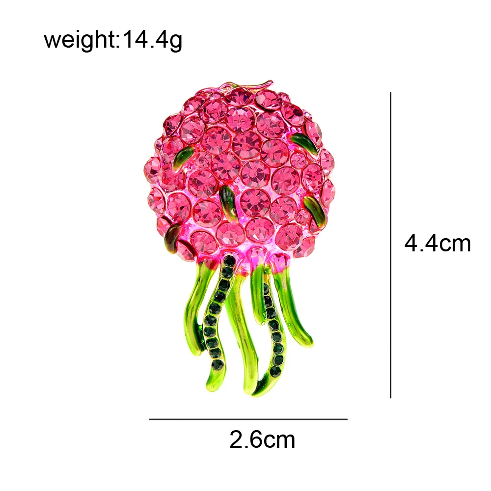 CINDY XIANG Rhinestone Pitaya Jellyfish Brooches For Women Fruit Pin Enamel Fashion Jewelry High Quality New Arrival 2022