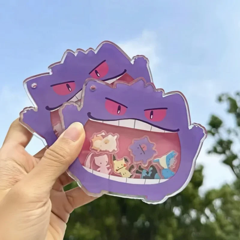 البوكيمون Gengar هزة الكرتون الرسوم المتحركة الطرفية سلسلة مفاتيح مصنوعة من الأكريليك الإبداعية حقيبة مدرسية قلادة لعبة لتخفيف التوتر بالجملة