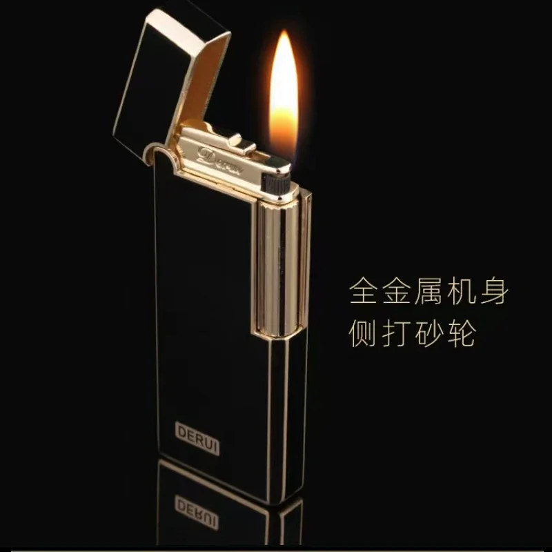 

Genuine Derui Side Pulley Inflatable Lighter Ultra-thin Grinding Wheel Gas Personalized Creative Multiple Choice Lighter