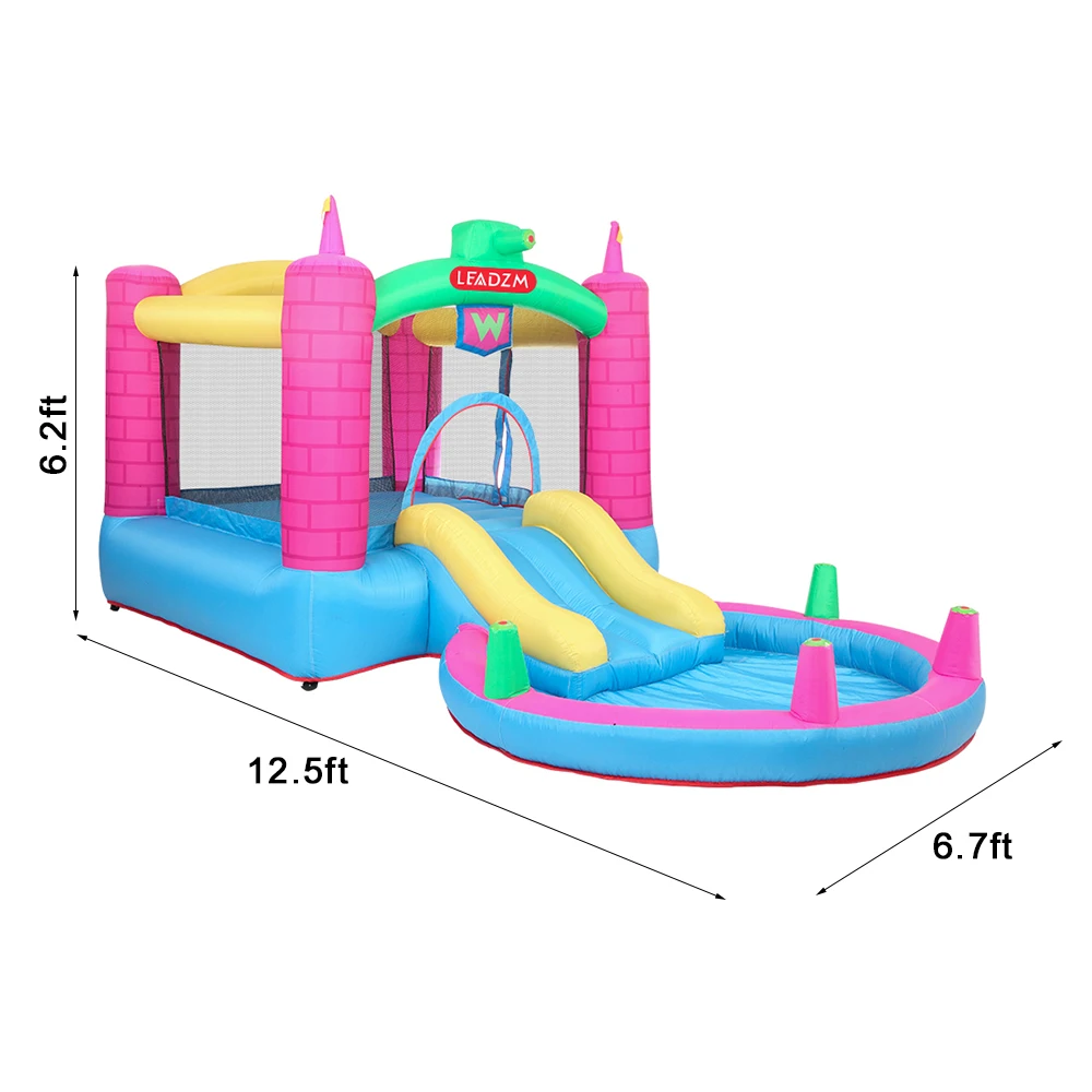Inflatable Bounce House Water Park Slide Bouncer Climbing Wall Bouncy Castle Large Jumping Area Ideal Kids Jumper