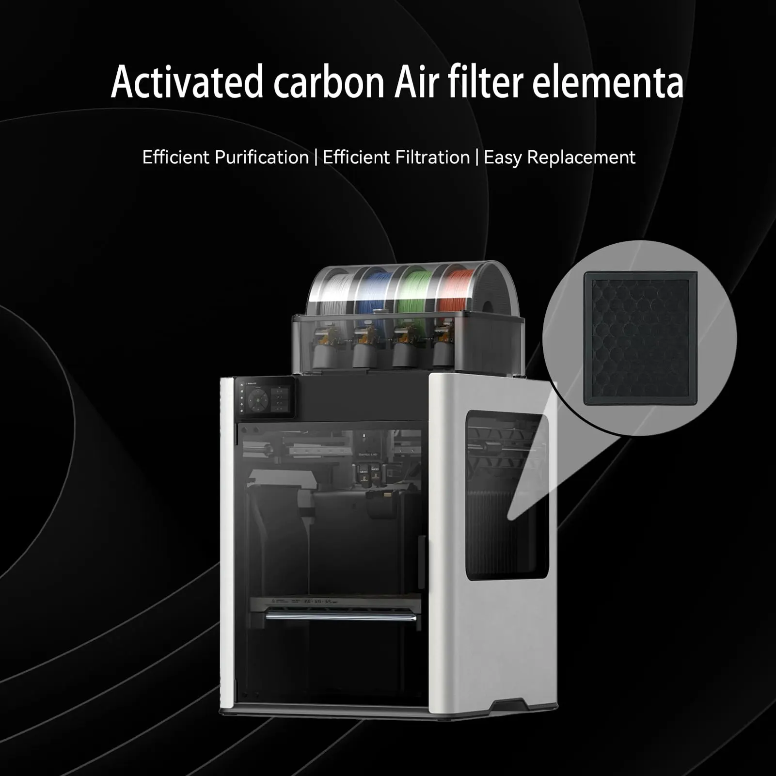 3D Printer Air Filter Replacement for Bambu  H2D 3D Printer Activated Carbon Air Purifier Filter 3D Printer Carbon Filter
