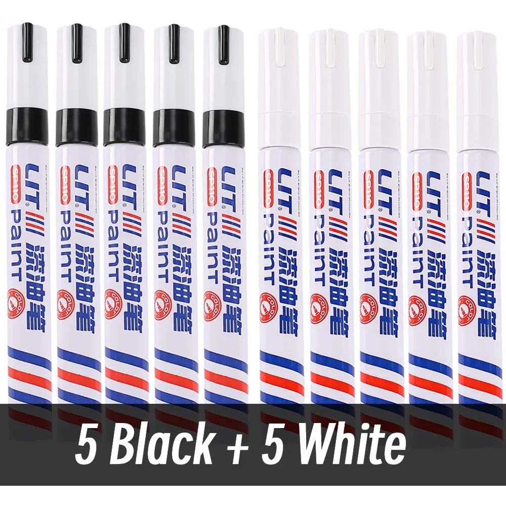 3mm 10 p Kleurrijke 8 Kleuren Permanente Verf Marker Waterdichte Witte Markers band loopvlak rubber stof Verf metalen Verf Marker Pennen