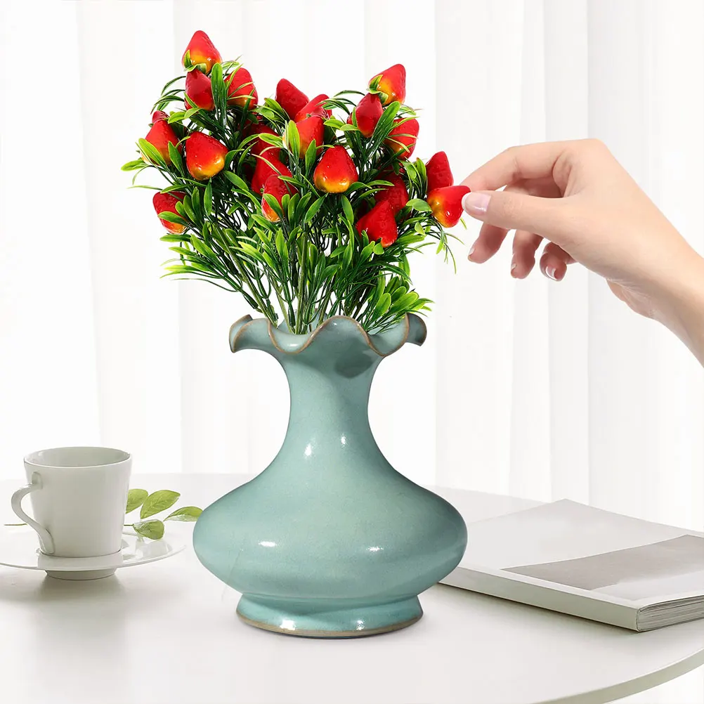 

1pcs Artificial Strawberry Bouquet Plastic Red Yellow Strawberries Home Decoration Faux PVC Plants Kitchen Office Ornament DIY
