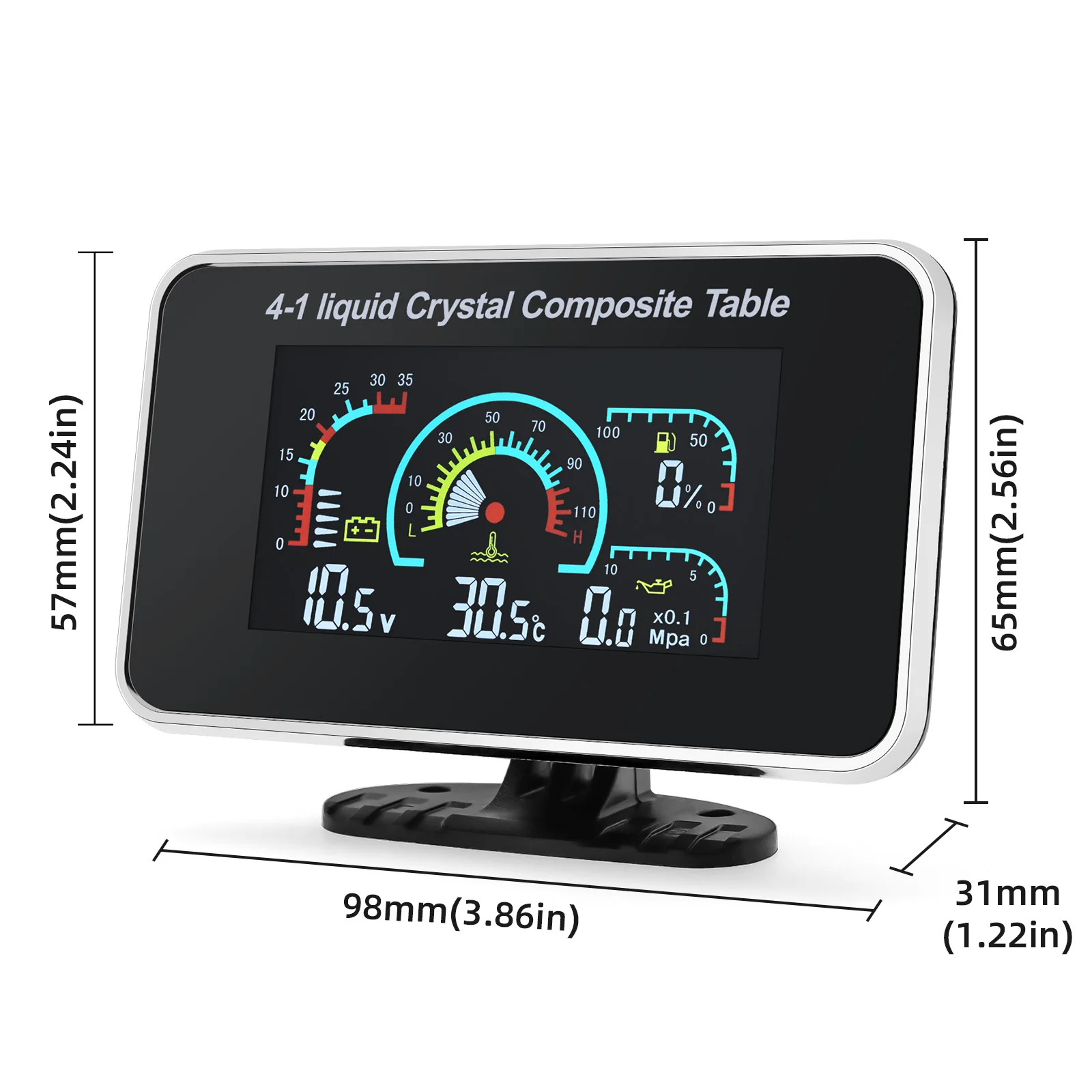 Instrument Panel 4in1 Universal LCD Car Digital ALARM Gauge Voltmeter Oil Pressure Fuel Water Temp 12V for voltimetro coche volt