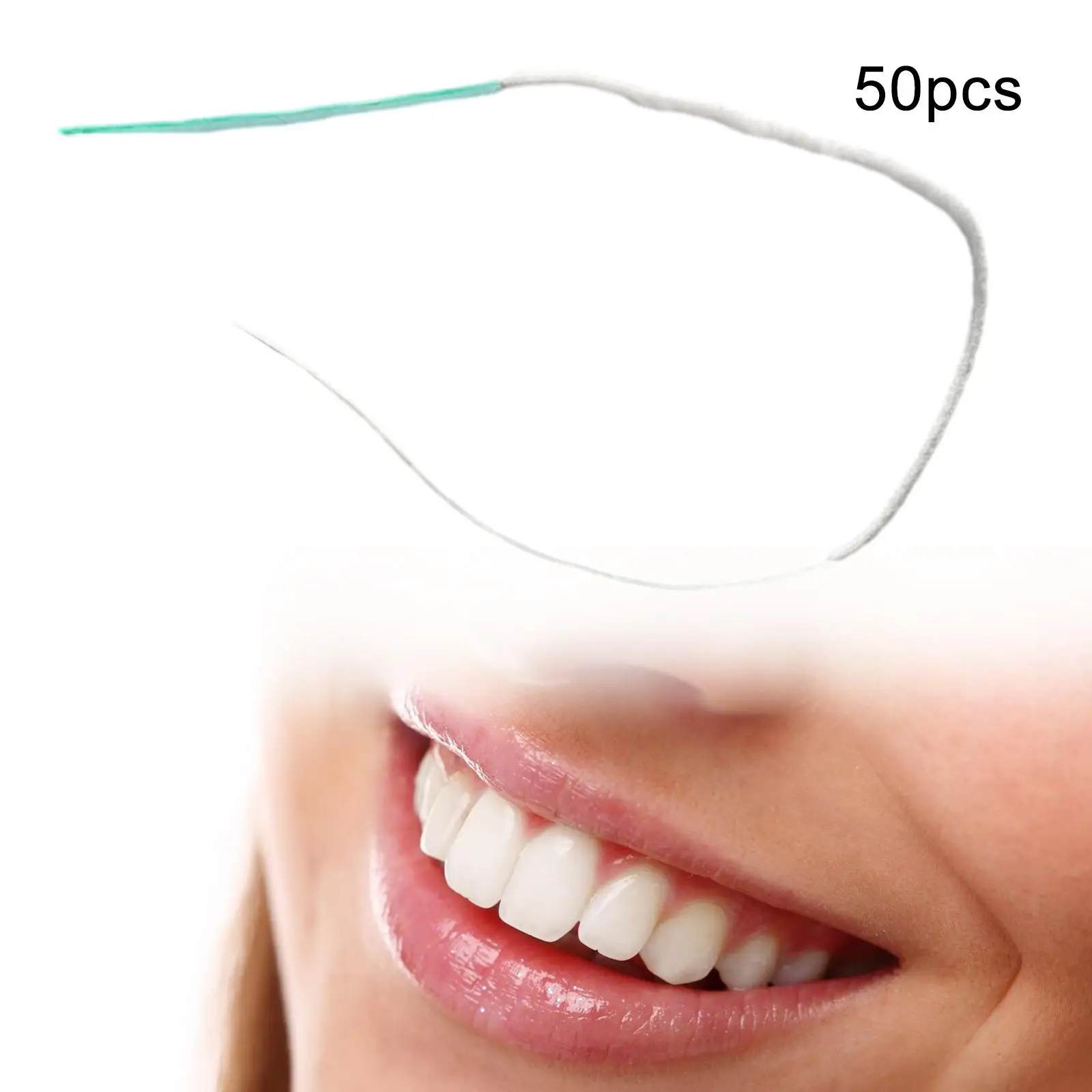 

50 Pieces Floss Threaders Interdental Floss Maintaining Implants for Braces 32cm