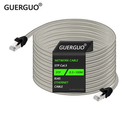 0.3M-100M Cat5/CAT6 Stage Ethernet Extension Shielded Gray Cable Indoor LAN Network STP/SFTP Cable with RJ45 Connector